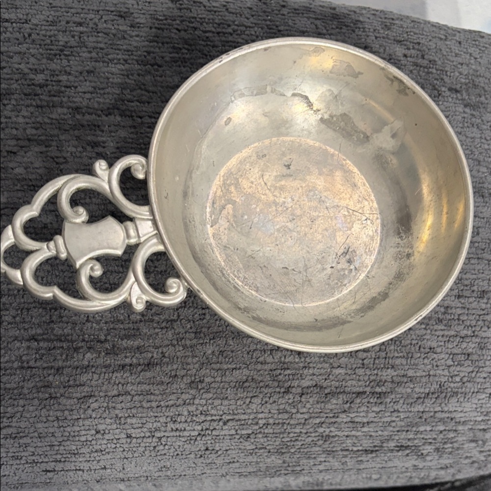 Pewter Decorative Bowl with Handle